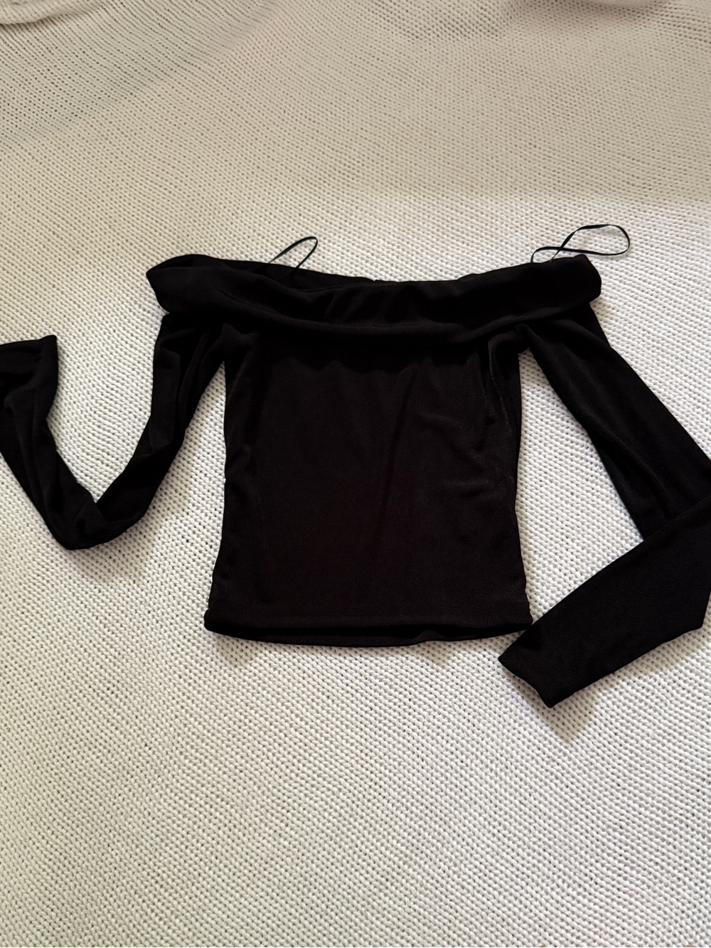 Motel Rocks Black Off-The-Shoulder Top